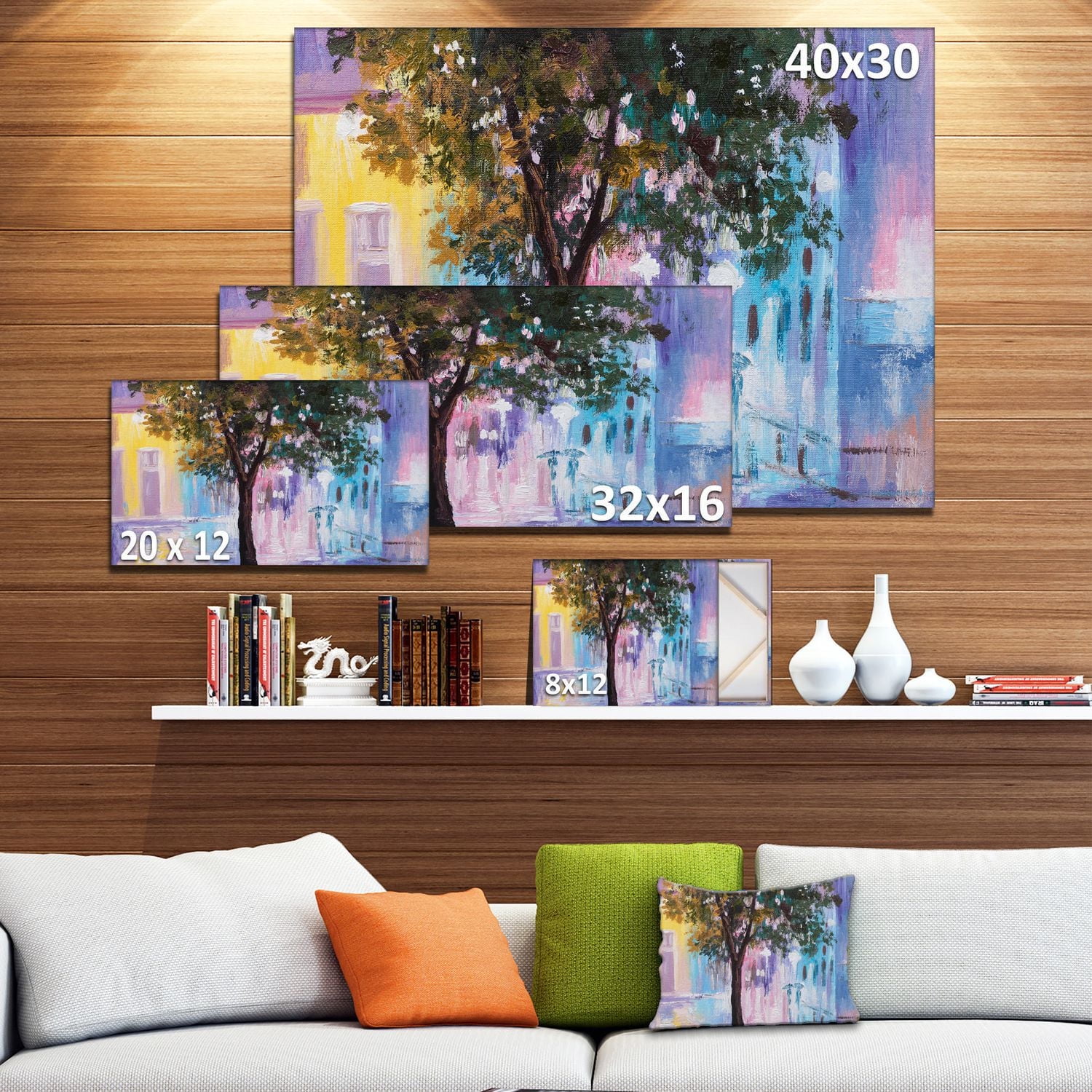 Design Art Couple Walking in Rain Canvas Print