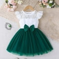 thumbnail image 2 of Girls Ruffle Dress Big Save Toddler Girl Formal Dresses Summer Lace Ruffle Sleeveless Pleated A-Line Wedding Guest Party Dresses Baby Girl Fashion Casual Sundress New Green 2T, 2 of 7