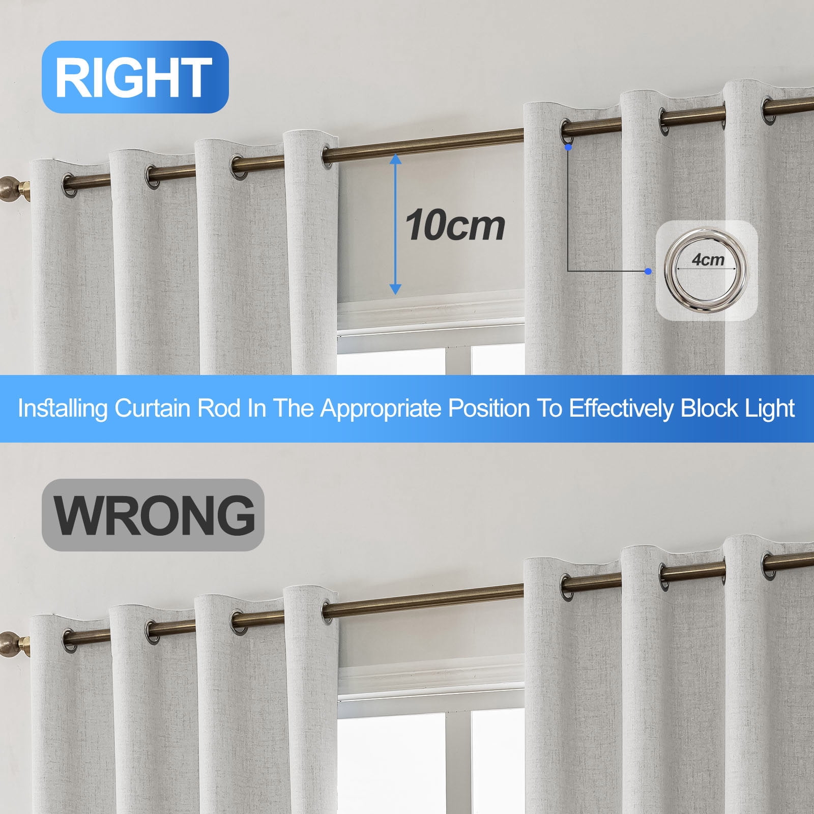 JIATER Blackout Curtains Set of 2 Panels for Bedroom Living Room 42 x 63 inch,Thermal Insulated Room Darkening Blackout Curtains with Grommet,Beige