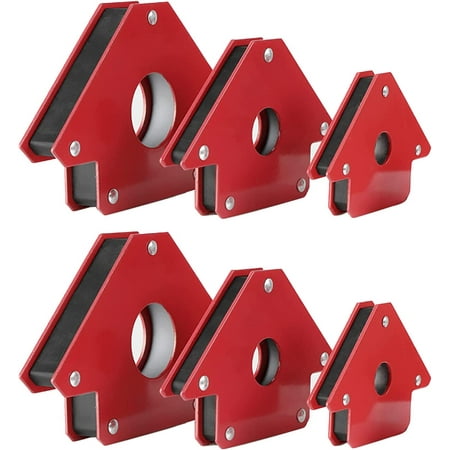 

Egebert 6 Pcs Arrow Welding Magnets Clamps Set | 25 50 75 Lb Arc Welding Electrode Holders | 45° 90° 135° Multi-angle Magnet Working Tools for Welding Soldering Assembling