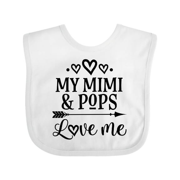 Inktastic Mimi and Pops Love Me Girls Baby Bib