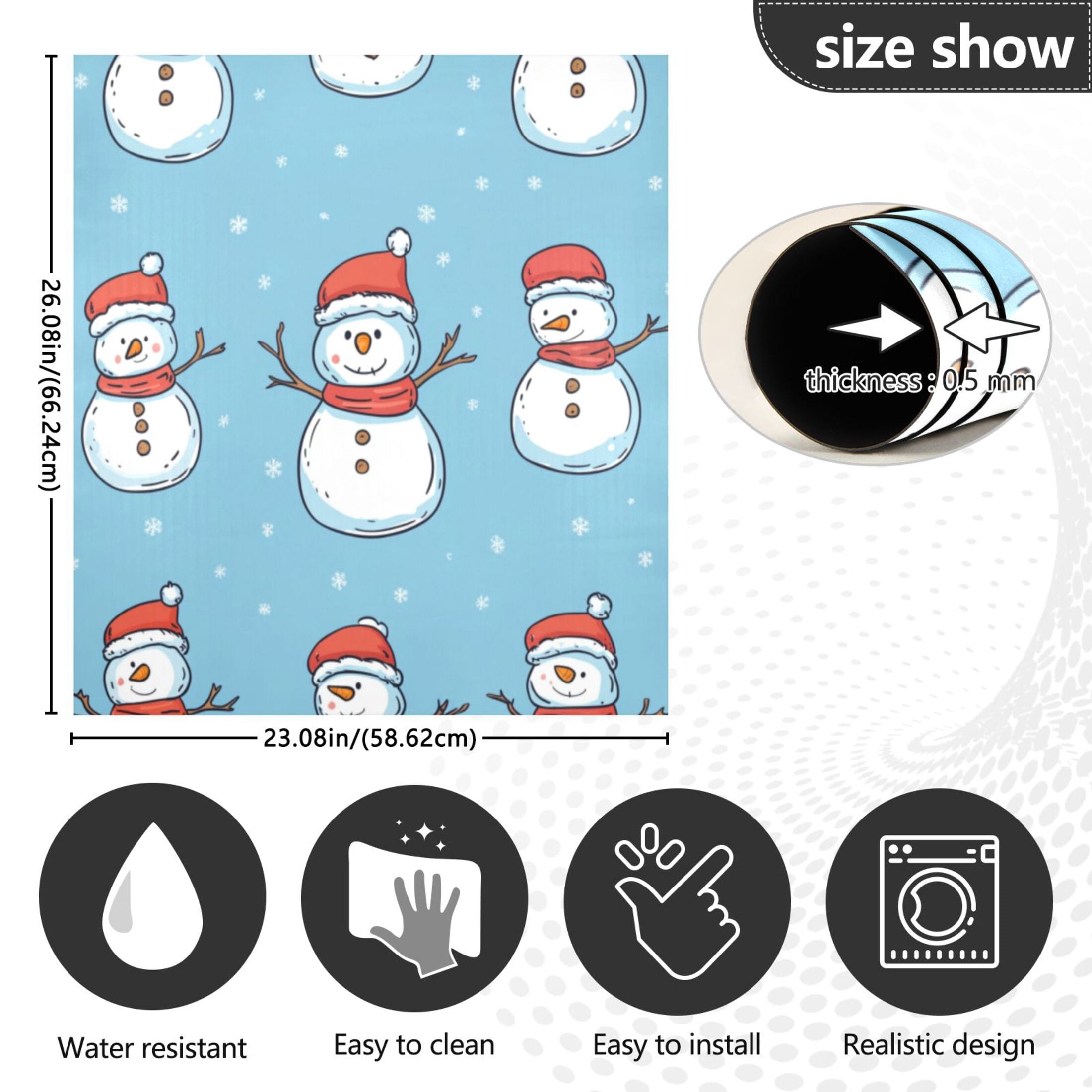 Dishwasher Magnetic Sticker 23x26 Inch Refrigerator Magnetic Sticker Washing Machine Magnetic Sticker Kitchen Panel Magnetic Sticker Home Decor Christmas Beautiful Snowman