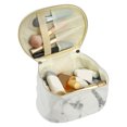 thumbnail image 6 of Unique Bargains Makeup Bag Marble Cosmetic Travel Bag Make Up Brush Organizer Bag Storage for Women White Gray 8"x6"x5", 6 of 6