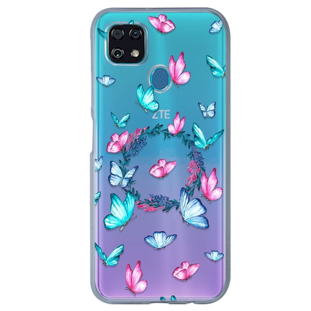 Funda Para ZTE Blade V 2020 Vita Mariposas y Flores, Uso Rudo, InstaCase Protector para ZTE Blade V 2020 Vita Antigolpes, Case Mariposas y Flores