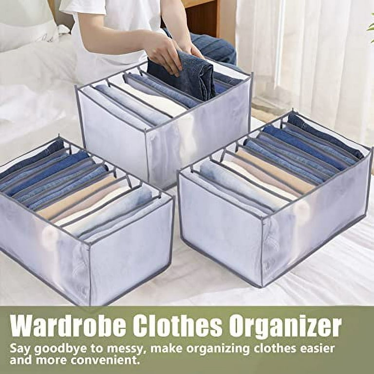 4PCS Wardrobe Clothes Organizer 7 Grids, Closet Organizers and