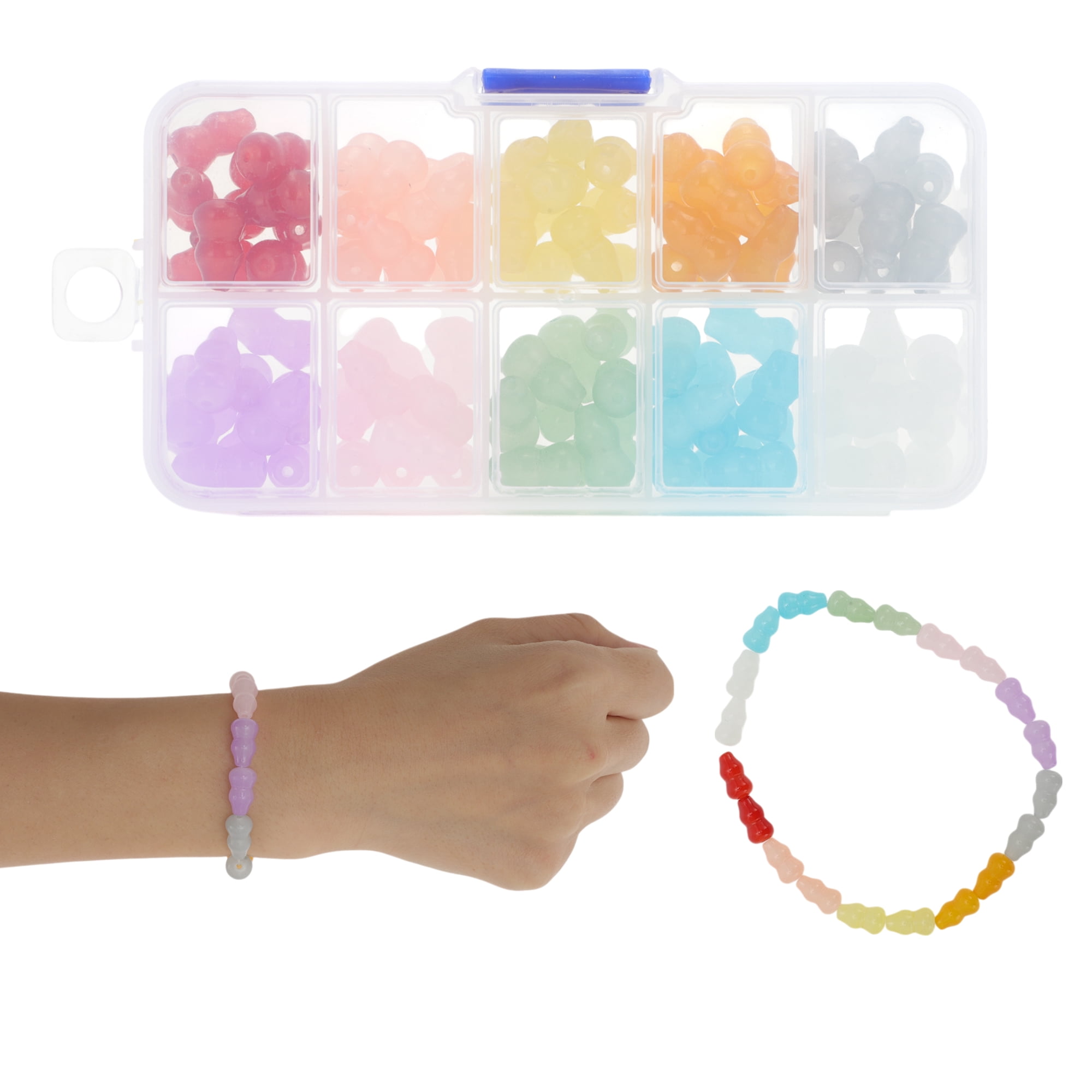 Unique Bargains 100Pcs 8x14mm Gourds Shape Glass Beads for Jewelry Making DIY Crafts