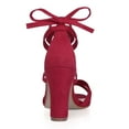 thumbnail image 4 of BLISSFUL STEP Women's Solid Color Lace up High Block Heeled Sandals, 4 of 7