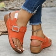 thumbnail image 2 of Yyuenw Women Open Toe Thong Wedge Slides PU Slip On Summer Outdoor Walking Sandals, 2 of 9