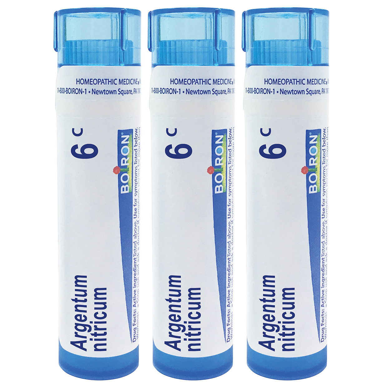 Boiron Argentum Nitricum 6C Relieves Apprehension with Heartburn, 3 Count (3 x 80 Pellets