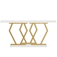 thumbnail image 2 of Resenkos Entryway Table, Console Sofa Table,70.9" Console Table, Modern Sofa Table with Faux Marble Tabletop,Faux Marble White & Gold, 2 of 3