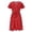 Red, variant on ZHOGXU Classic Floral Polka Print Midi Dresses For Women Short Sleeve V Neck Loose Fit Dresses Elegant,Vacation