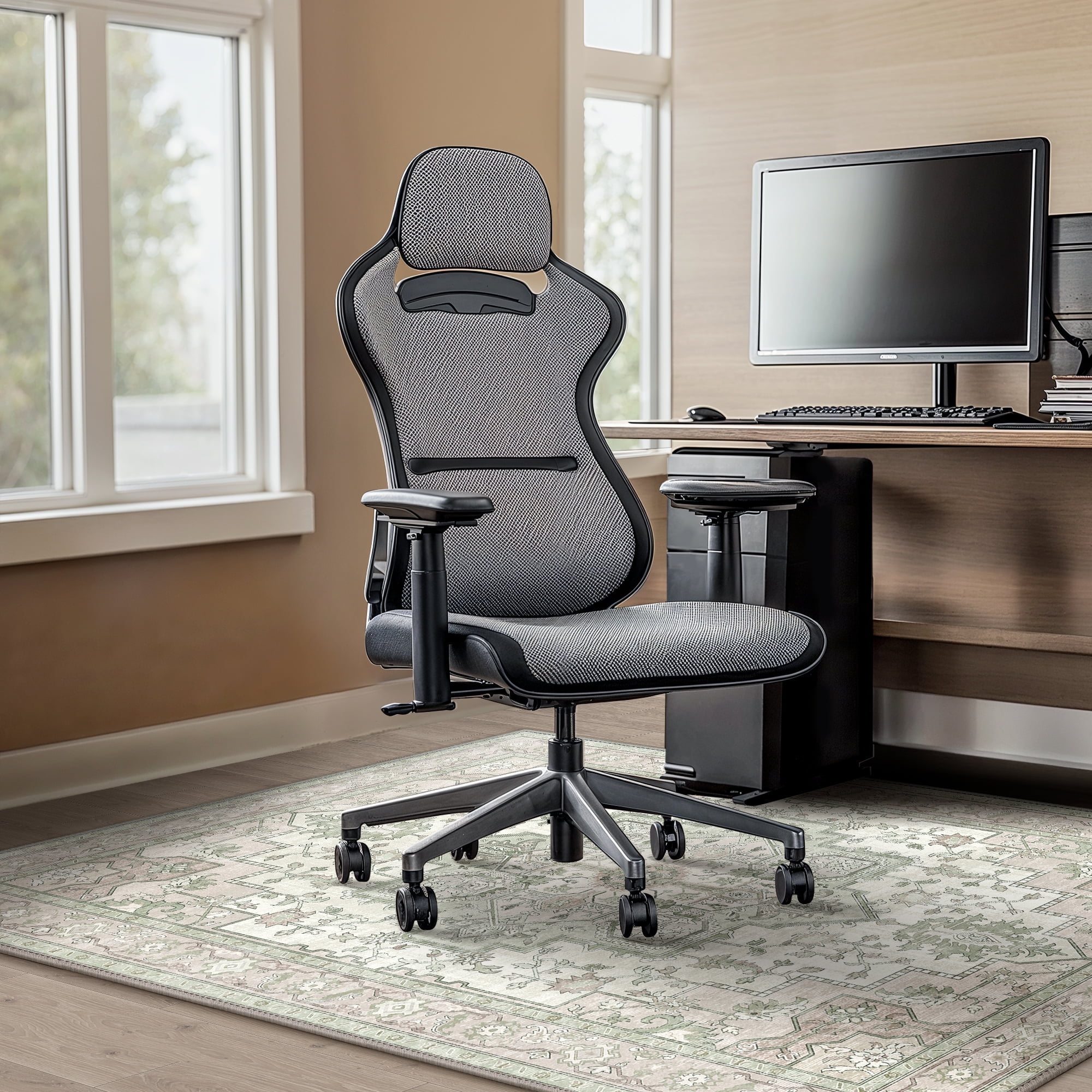 KUETH 36"X 48" Protective Flooring Office Chair Mat for Hardwood Floor and Tile Floor, Heavy Duty Desk Chair Mat for Carpets, Anti Slip Office Floor Mats for Rolling Chairs, Low Pile Under Desk Rug