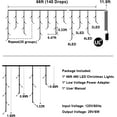 thumbnail image 6 of 66 FT LED Christmas Lights with 140 Drops, 490 LED Indoor Outdoor Christmas Decorations, 8 Lighting Mode Waterproof Fairy Lights with Timer for Xmas Holiday Wedding Yard Party Multicolor, 6 of 8