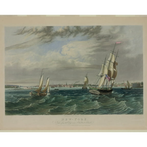 Print: New York, Taken From The Bay Near Bedlows Island