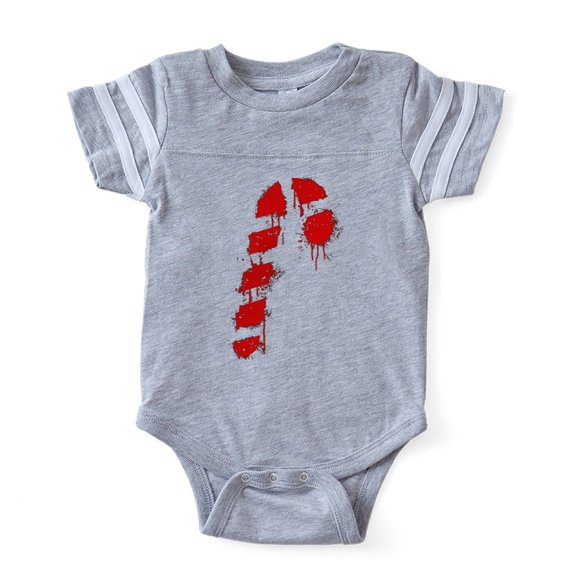 CafePress - Candy Cane Graffitti_Wh - Cute Infant Baby Football Bodysuit