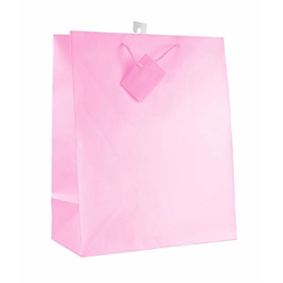 Paper Impression Sacs-Cadeaux Unis 12 Pcs, Laminé Mat, Couleur Rose