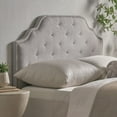 thumbnail image 6 of Queen Size Solid Wood Headboard with Durable Metal Legs, Adjustable Height, Modern Button Tufted Design for Bedroom, 6 of 13