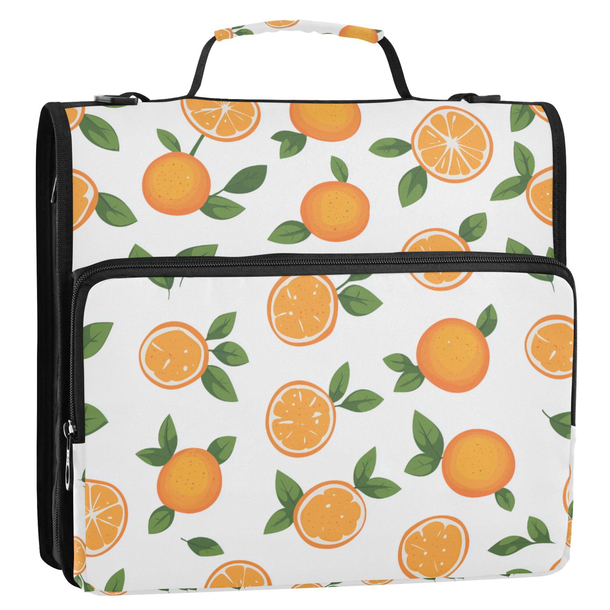 FORMRS Zipper Binder with Shoulder Strap 2-inch Ring 500 Sheet Capacity File Bag, Orange