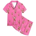 thumbnail image 1 of TZEWGL Night Suit For Baby Satin Silk Short Sleeves Button Down Top Classic Shorts With 2 Piece Set Features Pjs For Kids size 12-13T, 1 of 5