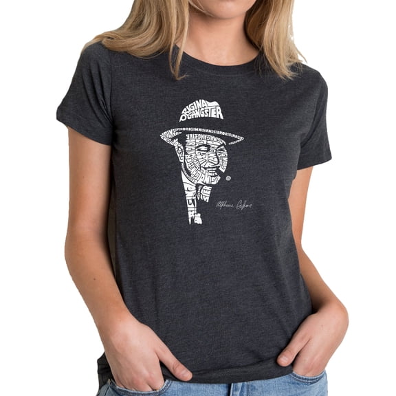 LA Pop Art Women's Premium Blend Word Art T-shirt - AL CAPONE-ORIGINAL GANGSTER