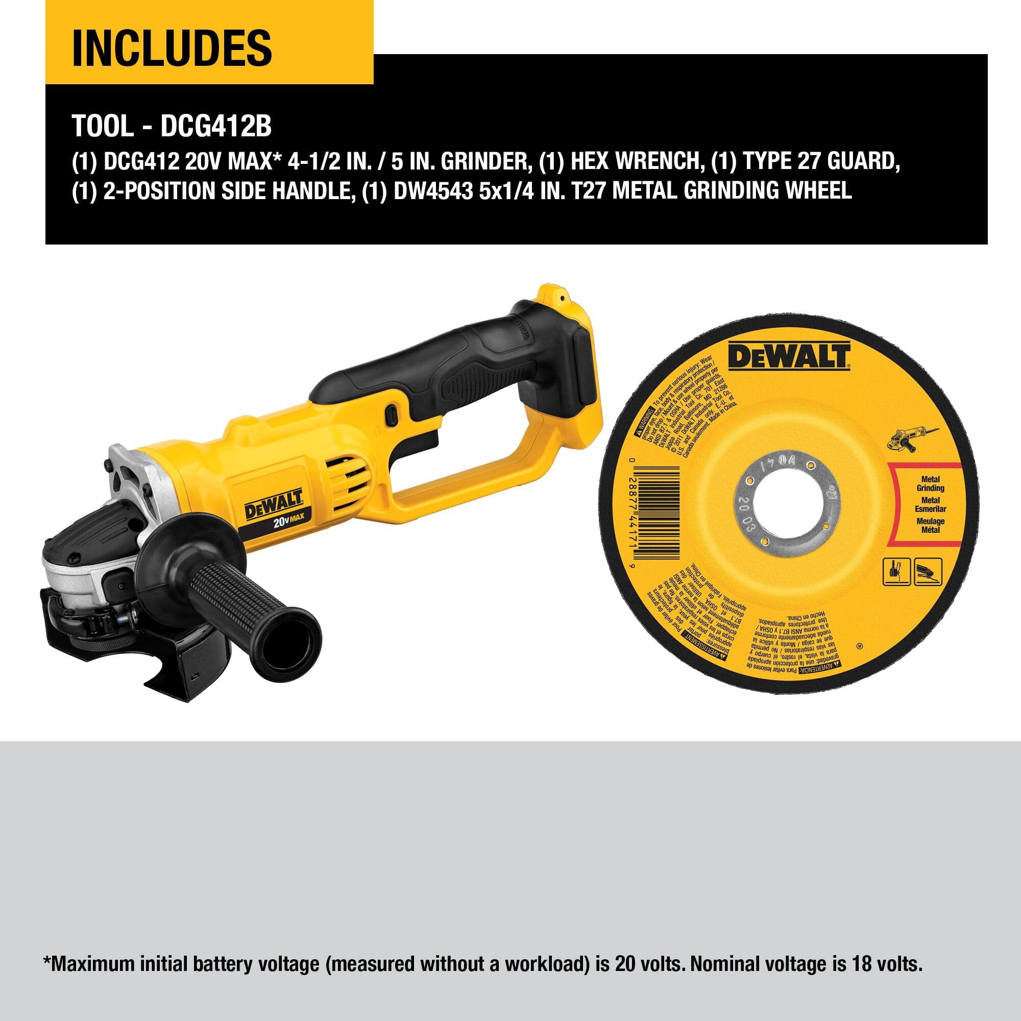 Dewalt 20V Max Lithium Ion 4-1/2" Cut Off Tool (Bare Tool)