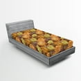 thumbnail image 2 of Ambesonne Floral Fitted Sheet, Warm Tone Nostalgia Flowers, Twin XL Size, Mustard Apricot Redwood, 2 of 5