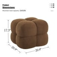 thumbnail image 4 of Zesthouse 20.9″ Wide Boucle Ottoman, Modern Foot Stool, Square Upholstered Tufted Ottoman Coffee Table, Extra Seating for Living Room Bedroom, Brown, 4 of 14