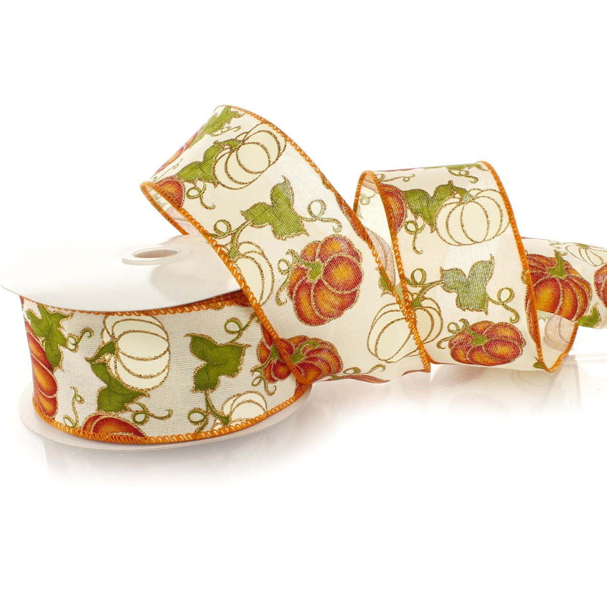 2-1/2in 10YD Wired Fall Pumpkin Sunflower Burlap Ribbon for Gift,Floral,Craft Us