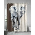 thumbnail image 5 of Fsddascl Vintage Elephant Shower Curtain Set - Small 36" x 72" Washable Bathtub Curtain with 12 Hooks, Modern Art Animal Watercolor Waterproof Fabric Stall Shower Curtains for Bathroom/Bathtub, 5 of 6