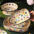 thumbnail image 4 of Large-capacity High-temperature Household Baking Dishes Vintage Underglaze Tableware Deep Dinner Plate with Handle, 4 of 5
