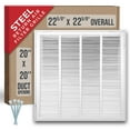 thumbnail image 1 of Fits 20X20 Duct Opening | Steel Return Air Filter Grille By Handua [Removable Door] For 1-Inch Filters | Vent Cover Grill | White | Hvac Cold Air Intake Grille | Out Dim: 22 5/8""W X 22 5/8""H, 1 of 4
