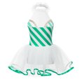 thumbnail image 4 of vastwit Kids Girls Candy Cane Stripes Ballet Dance Dress Christmas Carnival Performance Costume Green 12, 4 of 7