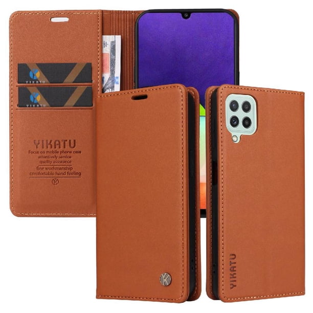 Funda para Samsung Galaxy A22 4G Estuche de Cuero PU Tipo Cartera con Ranuras para Tarjetas y Cierre Magnético