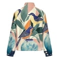 thumbnail image 6 of Jackets for Women Winter Coat Jackets Flannel Stand Collar Jacket(Birds & Leaves Floral Art Print,Size:S-4XL), 6 of 7