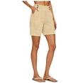 thumbnail image 6 of vigerkar High Waisted Shorts Women Cotton Button Detail Casual Shorts Vacation Short Pants with Pockets, Lightweight Classic Fit Summer Beach Travel (Beige, XL), 6 of 7