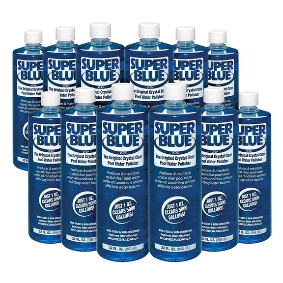 Robarb Super Blue clarifier 32oz Original Crystal Clear Pool Water Polisher 12pk