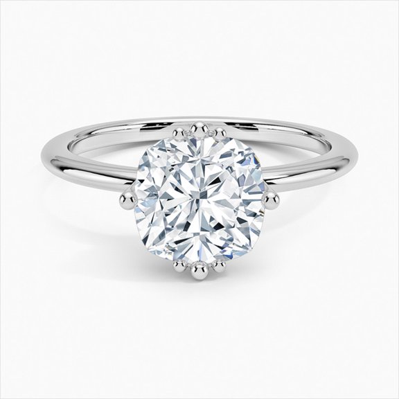 Dash Jewel 14K White Gold Plated Diamond Ring - Cushion Cut Excellent 1.9 Ct Diamond Ring For Women's - Solitaire Diamond Rings for Women's - Solo Diamond Rings for Her - Birthday Gifts