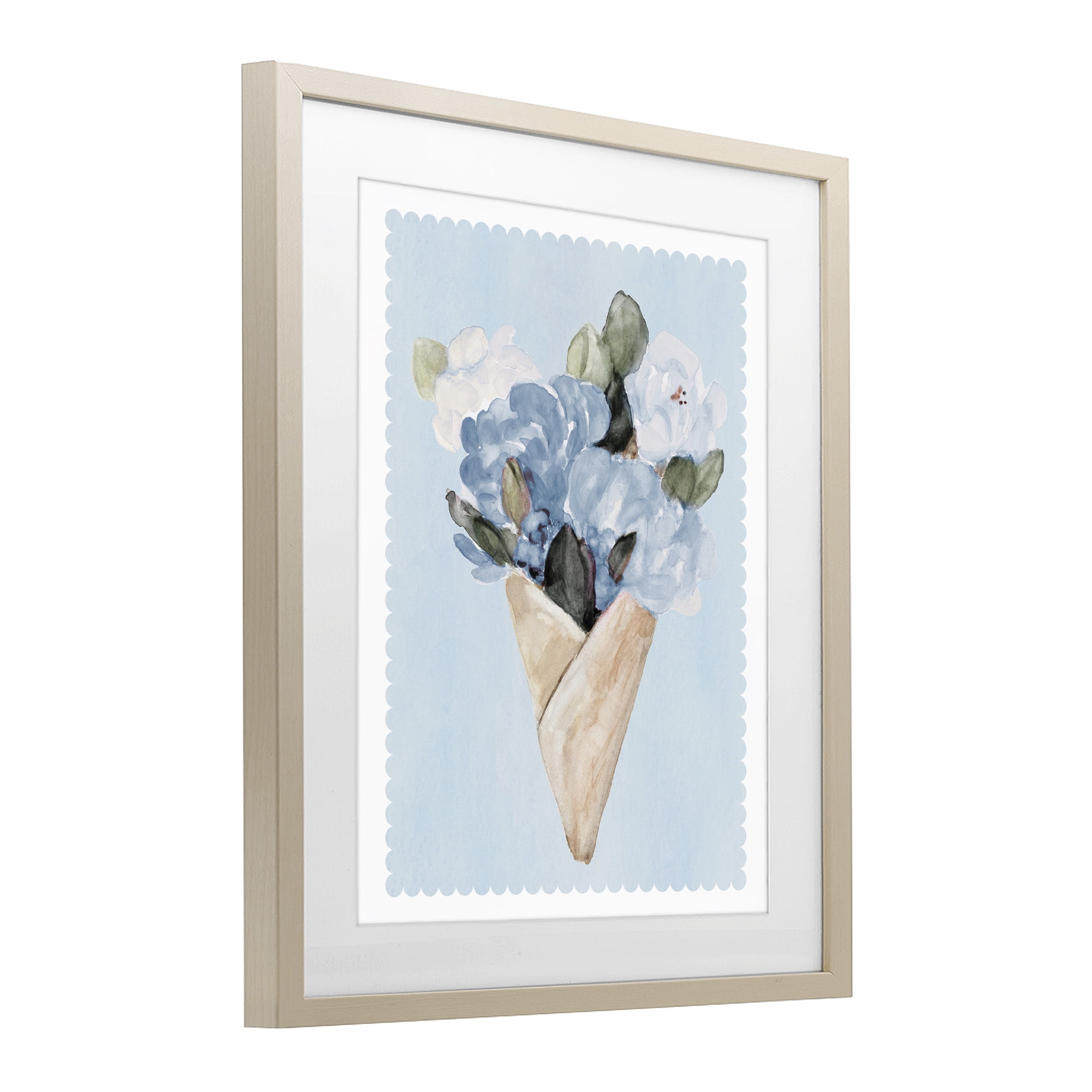 Stupell Industries Blue Gift Bouquet Birch Framed Print Under Glass, design by Lanie Loreth