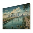thumbnail image 2 of Designart "Miami Sunshines State Cityscape Radiance III" Florida Print on Natural Pine Wood, 2 of 5