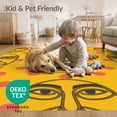 thumbnail image 4 of ODIKA 8'x10' Washable Area Rug Non-Slip Chair-Friendly Mat Modern Asymmetrical Face Graphic Bold Geometric Shape Accent for Dining Room, Large Office, Lounge, 4 of 7