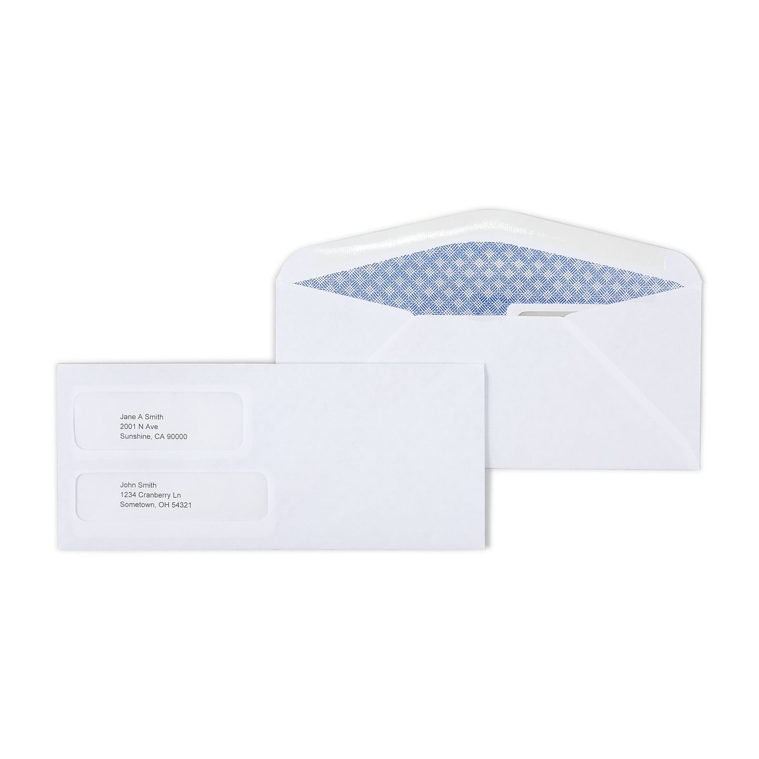 500 #10 Gummed Double Window Security Envelopes for Quickbooks Invoices 