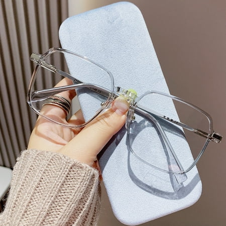 sunsanly Blue Light Blocking Glasses Unisex Large Frame Clear View Strong Hinge Transparent with Brim Eye Protection Clear Bluelight Glasses Spectacles Eyewear