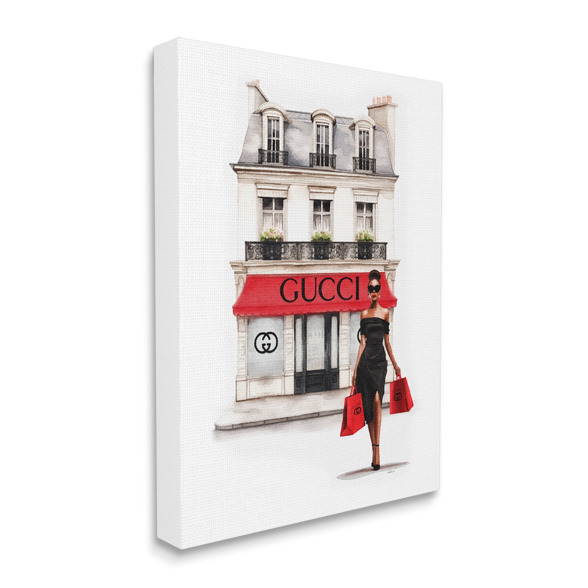 Stupell Industries Urban Glam Shop Town & City Painting Gallery Wrapped Canvas Art Print Wall Art, 30 x 40
