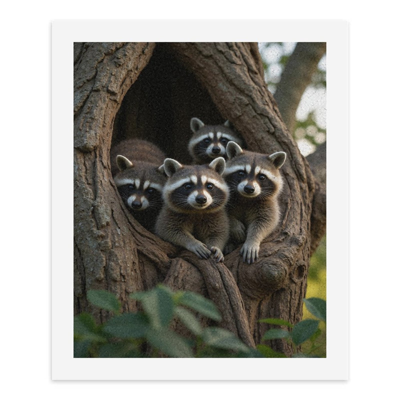 Paint by Numbers Kit for Adults, Raccoon Family Tree Hollow Scene Paint by Numbers, Easy Paint by Numbers Kit for Adults Beginner, DIY Adult Paint by Number Kits on Canvas, 12x16in Home Decor