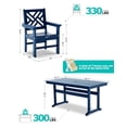 thumbnail image 6 of 12-Piece All-Weather HDPE Patio Dining Set for 10 with Umbrella Hole (Blue), 6 of 14