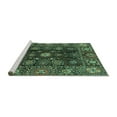 thumbnail image 2 of Ahgly Company Machine Washable Indoor Round Abstract Turquoise Blue Modern Area Rugs, 8' Round, 2 of 4