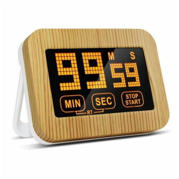 ROMANSENTIAL 1Set Magnetic Kitchen Timer Clock for Home Daily Use in Kitchen Cooking Khaki Rectangular Practical Design