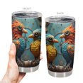 thumbnail image 4 of Taza Taza Tumbler Oasisdream de acero inoxidable, 600 ml, con estampado de pájaros, 4 of 6