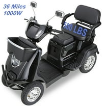 Xlluproid Mobility Scooters,2 Seater Electric Scooter Mobility Scooter for Adults& Seniors 1000W,Heavy-Duty 4 Wheel ,Adjustable Seat 500lbs Capacity,Black