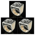 thumbnail image 3 of relayinert Men's Combination Rings Vintage Lion Ring Jewelry Rings Hop Gift Hip Punk No 7 3Set, 3 of 6